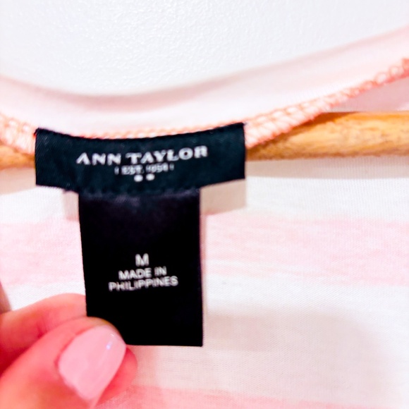 ANN TAYLOR White & pink striped t-shirt - Picture 6 of 6